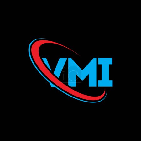 Illustration for VMI logo. VMI letter. VMI letter logo design. Initials VMI logo linked with circle and uppercase monogram logo. VMI typography for technology, business and real estate brand. - Royalty Free Image