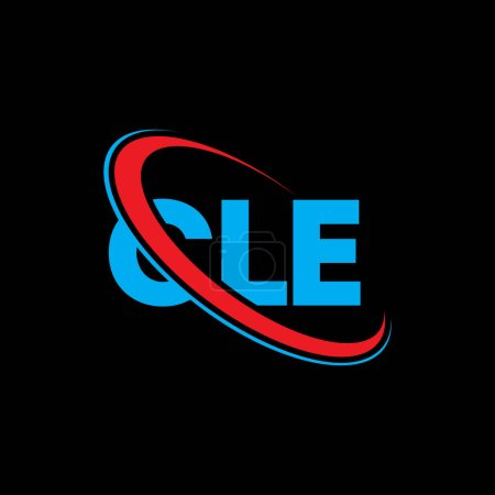 Ilustración de Logotipo CLE. Carta CLE. Diseño del logotipo de la letra CLE. Logotipo inicial del CLE vinculado con el círculo y el logotipo del monograma en mayúsculas. Tipografía CLE para marca tecnológica, empresarial e inmobiliaria. - Imagen libre de derechos