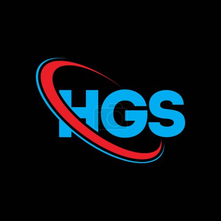 Illustration for HGS logo. HGS letter. HGS letter logo design. Initials HGS logo linked with circle and uppercase monogram logo. HGS typography for technology, business and real estate brand. - Royalty Free Image