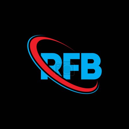 Téléchargez les illustrations : Logo RFB. Lettre de RFB. RFB lettre logo design. Initiales Logo RFB lié au logo monogramme cercle et majuscule. Typographie RFB pour la marque technologique, commerciale et immobilière. - en licence libre de droit
