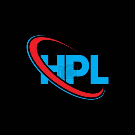 Illustration for HPL logo. HPL letter. HPL letter logo design. Initials HPL logo linked with circle and uppercase monogram logo. HPL typography for technology, business and real estate brand. - Royalty Free Image