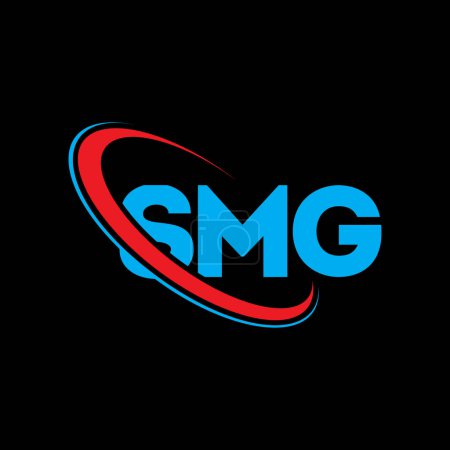 Ilustración de Logo SMG. Carta SMG. Diseño de logotipo de letra SMG. Inicial logotipo SMG vinculado con círculo y logotipo monograma en mayúsculas. Tipografía SMG para marca tecnológica, empresarial e inmobiliaria. - Imagen libre de derechos