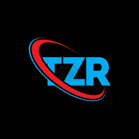 Ilustración de Logo de TZR. Carta TZR. Diseño del logotipo de la letra TZR. Inicial logo TZR vinculado con el círculo y el logotipo del monograma en mayúsculas. Tipografía TZR para marca tecnológica, empresarial e inmobiliaria. - Imagen libre de derechos