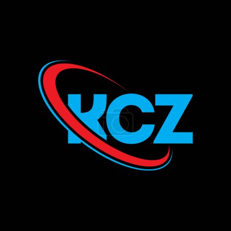 Illustration for KCZ logo. KCZ letter. KCZ letter logo design. Initials KCZ logo linked with circle and uppercase monogram logo. KCZ typography for technology, business and real estate brand. - Royalty Free Image