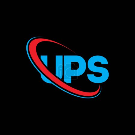 Illustration for UPS logo. UPS letter. UPS letter logo design. Initials UPS logo linked with circle and uppercase monogram logo. UPS typography for technology, business and real estate brand. - Royalty Free Image
