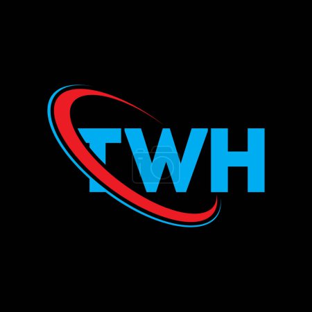 Illustration for TWH logo. TWH letter. TWH letter logo design. Initials TWH logo linked with circle and uppercase monogram logo. TWH typography for technology, business and real estate brand. - Royalty Free Image
