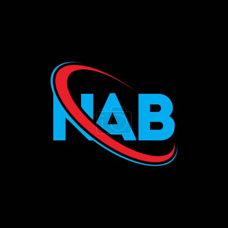 Illustration for NAB logo. NAB letter. NAB letter logo design. Initials NAB logo linked with circle and uppercase monogram logo. NAB typography for technology, business and real estate brand. - Royalty Free Image