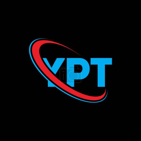 Illustration for YPT logo. YPT letter. YPT letter logo design. Initials YPT logo linked with circle and uppercase monogram logo. YPT typography for technology, business and real estate brand. - Royalty Free Image