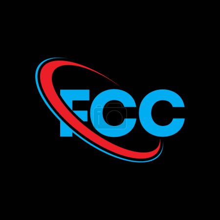 Illustration for FCC logo. FCC letter. FCC letter logo design. Initials FCC logo linked with circle and uppercase monogram logo. FCC typography for technology, business and real estate brand. - Royalty Free Image