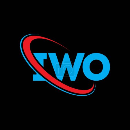 Ilustración de Logotipo IWO. Carta de IWO. Diseño del logotipo de la letra IWO. Logotipo inicial de IWO vinculado con el círculo y el logotipo del monograma en mayúsculas. Tipografía IWO para marca tecnológica, empresarial e inmobiliaria. - Imagen libre de derechos