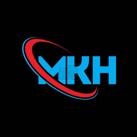 Illustration for MKH logo. MKH letter. MKH letter logo design. Initials MKH logo linked with circle and uppercase monogram logo. MKH typography for technology, business and real estate brand. - Royalty Free Image