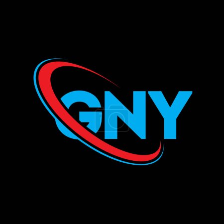 Illustration for GNY logo. GNY letter. GNY letter logo design. Initials GNY logo linked with circle and uppercase monogram logo. GNY typography for technology, business and real estate brand. - Royalty Free Image