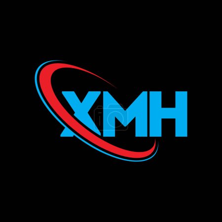 Téléchargez les illustrations : Logo XMH. Lettre de XMH. Design du logo de la lettre XMH. Initiales Logo XMH lié au logo monogramme cercle et majuscule. Typographie XMH pour la marque technologique, commerciale et immobilière. - en licence libre de droit
