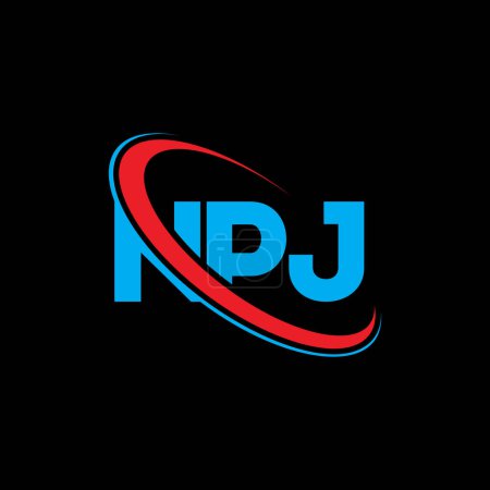 Illustration for NPJ logo. NPJ letter. NPJ letter logo design. Initials NPJ logo linked with circle and uppercase monogram logo. NPJ typography for technology, business and real estate brand. - Royalty Free Image