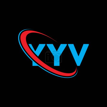 Ilustración de Logotipo YYV. Carta de YYV. Diseño del logotipo de la letra YYV. Inicial logotipo YYV vinculado con el círculo y el logotipo del monograma en mayúsculas. Tipografía YYV para marca tecnológica, empresarial e inmobiliaria. - Imagen libre de derechos
