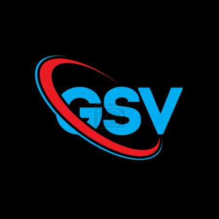 Téléchargez les illustrations : Logo GSV. Lettre GSV. GSV lettre logo design. Initiales logo GSV lié avec cercle et logo monogramme majuscule. Typographie GSV pour la marque technologique, commerciale et immobilière. - en licence libre de droit