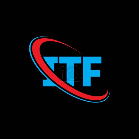 Téléchargez les illustrations : Logo ITF. Lettre de l'ITF. ITF lettre logo design. Initiales Logo ITF lié au logo monogramme cercle et majuscule. Typographie ITF pour la marque technologique, commerciale et immobilière. - en licence libre de droit