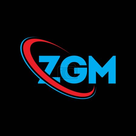 Illustration for ZGM logo. ZGM letter. ZGM letter logo design. Initials ZGM logo linked with circle and uppercase monogram logo. ZGM typography for technology, business and real estate brand. - Royalty Free Image
