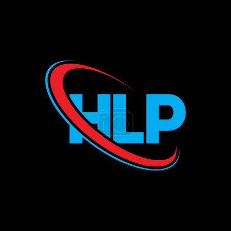 Ilustración de Logotipo HLP. Carta HLP. Diseño del logotipo de la letra HLP. Logotipo inicial de HLP vinculado con el círculo y el logotipo del monograma en mayúsculas. Tipografía HLP para marca tecnológica, empresarial e inmobiliaria. - Imagen libre de derechos