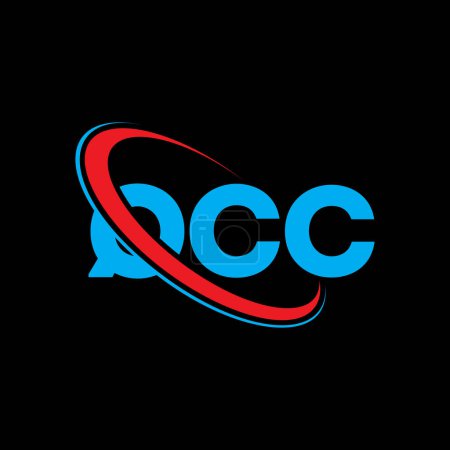 Ilustración de Logo de QCC. Carta de QCC. Diseño del logotipo de la letra QCC. Inicial logo QCC vinculado con círculo y logo monograma en mayúsculas. Tipografía QCC para marca tecnológica, empresarial e inmobiliaria. - Imagen libre de derechos