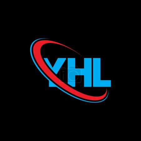 Illustration for YHL logo. YHL letter. YHL letter logo design. Initials YHL logo linked with circle and uppercase monogram logo. YHL typography for technology, business and real estate brand. - Royalty Free Image