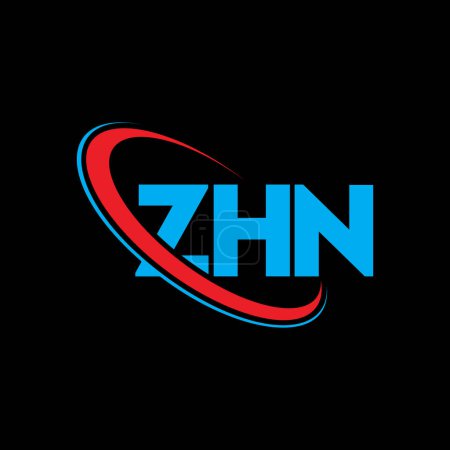 Illustration for ZHN logo. ZHN letter. ZHN letter logo design. Initials ZHN logo linked with circle and uppercase monogram logo. ZHN typography for technology, business and real estate brand. - Royalty Free Image