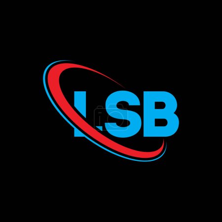 Ilustración de Logo de LSB. Carta de LSB. Diseño del logotipo de la letra LSB. Logotipo inicial de LSB vinculado con el logotipo del círculo y del monograma en mayúsculas. Tipografía LSB para marca tecnológica, empresarial e inmobiliaria. - Imagen libre de derechos