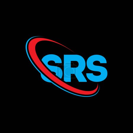 Illustration for SRS logo. SRS letter. SRS letter logo design. Initials SRS logo linked with circle and uppercase monogram logo. SRS typography for technology, business and real estate brand. - Royalty Free Image