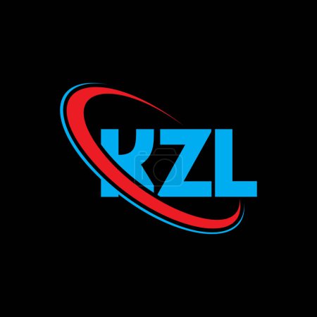 Illustration for KZL logo. KZL letter. KZL letter logo design. Initials KZL logo linked with circle and uppercase monogram logo. KZL typography for technology, business and real estate brand. - Royalty Free Image