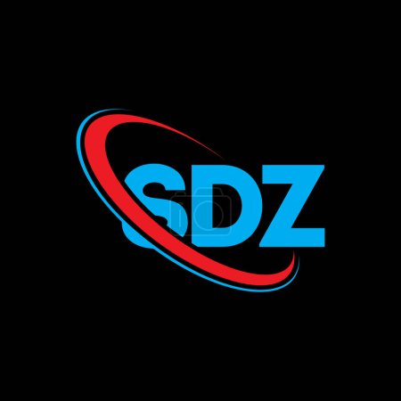 Illustration for SDZ logo. SDZ letter. SDZ letter logo design. Initials SDZ logo linked with circle and uppercase monogram logo. SDZ typography for technology, business and real estate brand. - Royalty Free Image