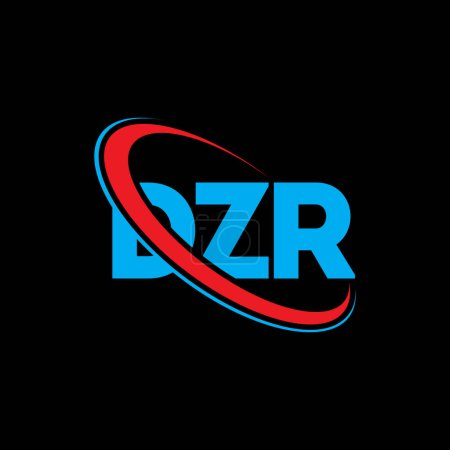 Ilustración de Logotipo DZR. Carta DZR. Diseño del logotipo de la letra DZR. Logotipo inicial de DZR vinculado con el círculo y el logotipo del monograma en mayúsculas. Tipografía DZR para marca tecnológica, empresarial e inmobiliaria. - Imagen libre de derechos