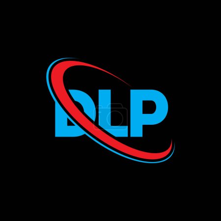 Illustration for DLP logo. DLP letter. DLP letter logo design. Initials DLP logo linked with circle and uppercase monogram logo. DLP typography for technology, business and real estate brand. - Royalty Free Image