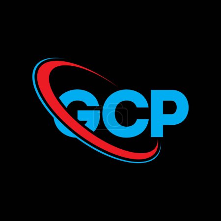 Illustration for GCP logo. GCP letter. GCP letter logo design. Initials GCP logo linked with circle and uppercase monogram logo. GCP typography for technology, business and real estate brand. - Royalty Free Image