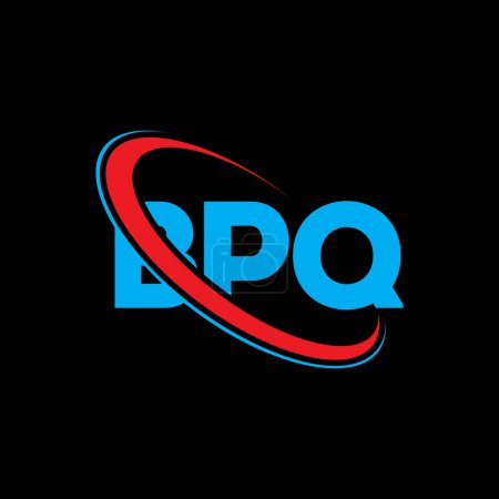 Illustration for BPQ logo. BPQ letter. BPQ letter logo design. Initials BPQ logo linked with circle and uppercase monogram logo. BPQ typography for technology, business and real estate brand. - Royalty Free Image