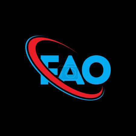 Téléchargez les illustrations : Logo FAO. Lettre FAO. Lettre FAO logo design. Initiales Logo FAO associé au logo monogramme cercle et majuscule. Typographie FAO pour la marque technologique, commerciale et immobilière. - en licence libre de droit