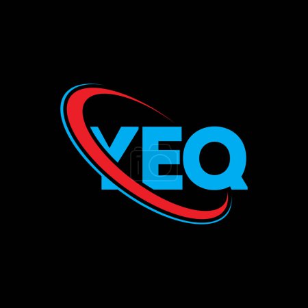 Illustration for YEQ logo. YEQ letter. YEQ letter logo design. Initials YEQ logo linked with circle and uppercase monogram logo. YEQ typography for technology, business and real estate brand. - Royalty Free Image