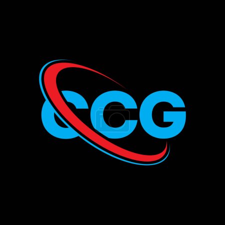 Ilustración de Logo CCG. Carta CCG. Diseño del logotipo de la letra CCG. Inicial logo CCG vinculado con círculo y logo monograma en mayúsculas. Tipografía CCG para marca tecnológica, empresarial e inmobiliaria. - Imagen libre de derechos