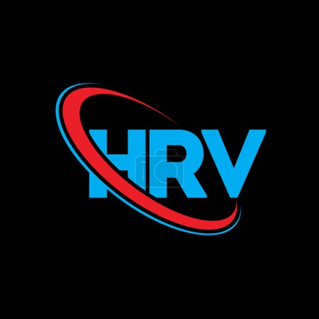 Illustration for HRV logo. HRV letter. HRV letter logo design. Initials HRV logo linked with circle and uppercase monogram logo. HRV typography for technology, business and real estate brand. - Royalty Free Image