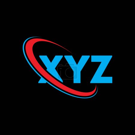 Illustration for XYZ logo. XYZ letter. XYZ letter logo design. Initials XYZ logo linked with circle and uppercase monogram logo. XYZ typography for technology, business and real estate brand. - Royalty Free Image