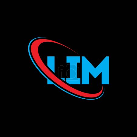 Illustration for LIM logo. LIM letter. LIM letter logo design. Initials LIM logo linked with circle and uppercase monogram logo. LIM typography for technology, business and real estate brand. - Royalty Free Image
