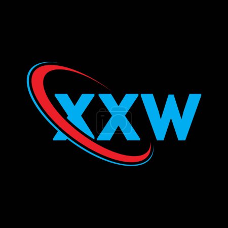 Illustration for XXW logo. XXW letter. XXW letter logo design. Initials XXW logo linked with circle and uppercase monogram logo. XXW typography for technology, business and real estate brand. - Royalty Free Image