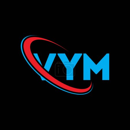 Illustration for VYM logo. VYM letter. VYM letter logo design. Initials VYM logo linked with circle and uppercase monogram logo. VYM typography for technology, business and real estate brand. - Royalty Free Image