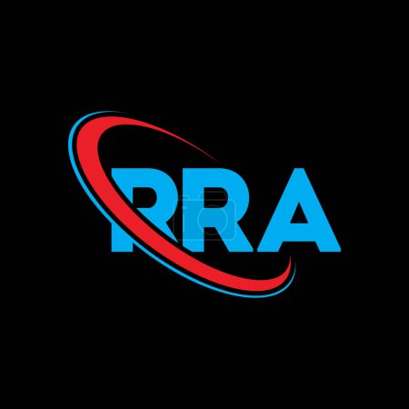 Illustration for RRA logo. RRA letter. RRA letter logo design. Initials RRA logo linked with circle and uppercase monogram logo. RRA typography for technology, business and real estate brand. - Royalty Free Image