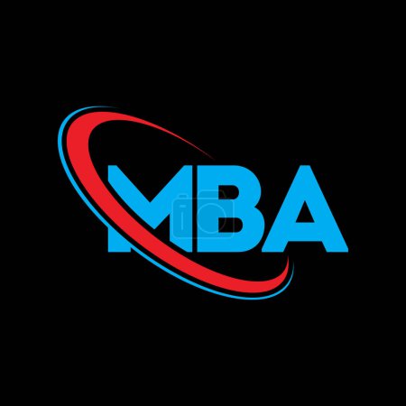 Téléchargez les illustrations : Logo MBA. Lettre du MBA. MBA lettre logo design. Initiales logo MBA lié avec cercle et logo monogramme majuscule. Typographie MBA pour la technologie, les affaires et la marque immobilière. - en licence libre de droit