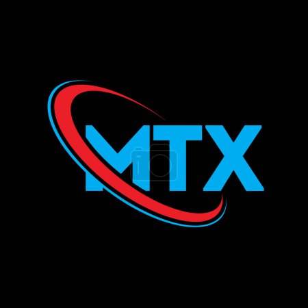 Ilustración de Logo MTX. Carta MTX. Diseño del logotipo de la letra MTX. Inicial logo MTX vinculado con círculo y logo monograma en mayúsculas. Tipografía MTX para marca tecnológica, empresarial e inmobiliaria. - Imagen libre de derechos