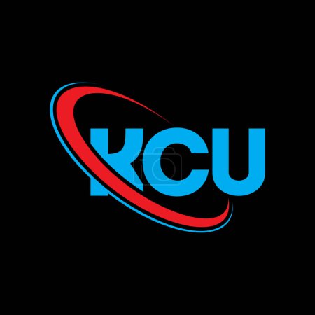 Illustration for KCU logo. KCU letter. KCU letter logo design. Initials KCU logo linked with circle and uppercase monogram logo. KCU typography for technology, business and real estate brand. - Royalty Free Image
