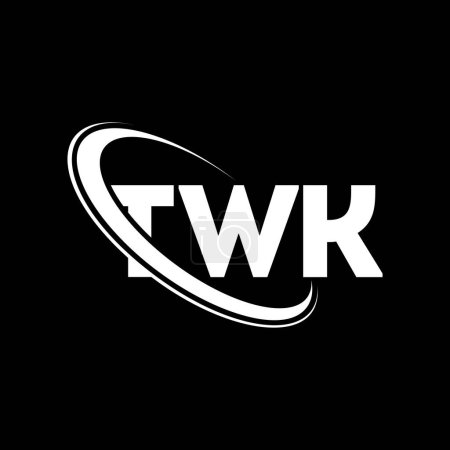 Ilustración de Logo de TWK. Carta de TWK. Diseño del logotipo de la letra TWK. Inicial logotipo de TWK vinculado con el círculo y el logotipo del monograma en mayúsculas. Tipografía TWK para marca tecnológica, empresarial e inmobiliaria. - Imagen libre de derechos
