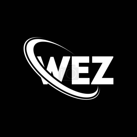 Ilustración de Logotipo WEZ. Carta WEZ. Diseño del logotipo de la letra WEZ. Inicial logotipo WEZ vinculado con el círculo y el logotipo del monograma en mayúsculas. Tipografía WEZ para marca tecnológica, empresarial e inmobiliaria. - Imagen libre de derechos