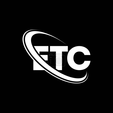 Ilustración de Logo ETC. Carta ETC. Diseño del logotipo de la letra ETC. Logo inicial de ETC vinculado con el logotipo del círculo y del monograma en mayúsculas. Tipografía ETC para marca tecnológica, empresarial e inmobiliaria. - Imagen libre de derechos