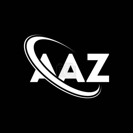Illustration for AAZ logo. AAZ letter. AAZ letter logo design. Intitials AAZ logo linked with circle and uppercase monogram logo. AAZ typography for technology, business and real estate brand. - Royalty Free Image